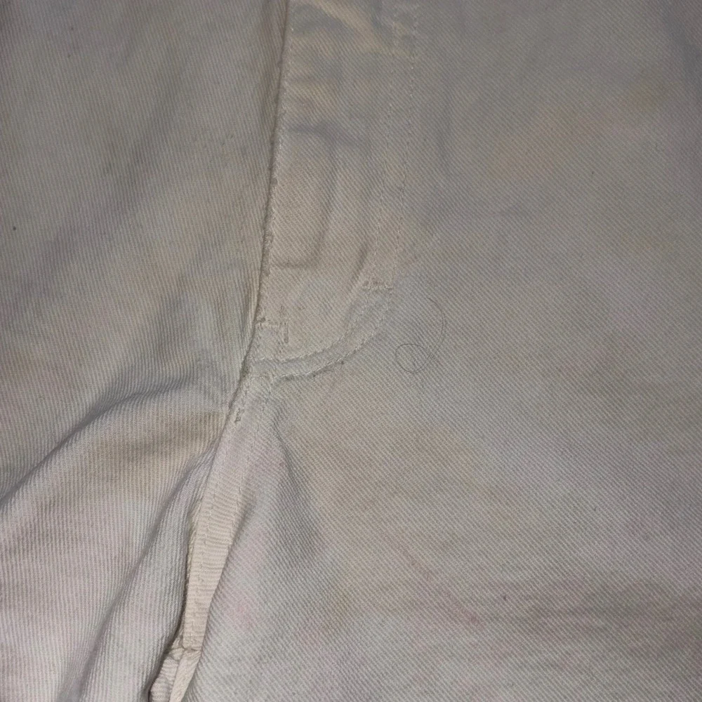 Y2K Unionbay Mens White Denim Shorts Size 34 Cotton Vintage Minor Flaws